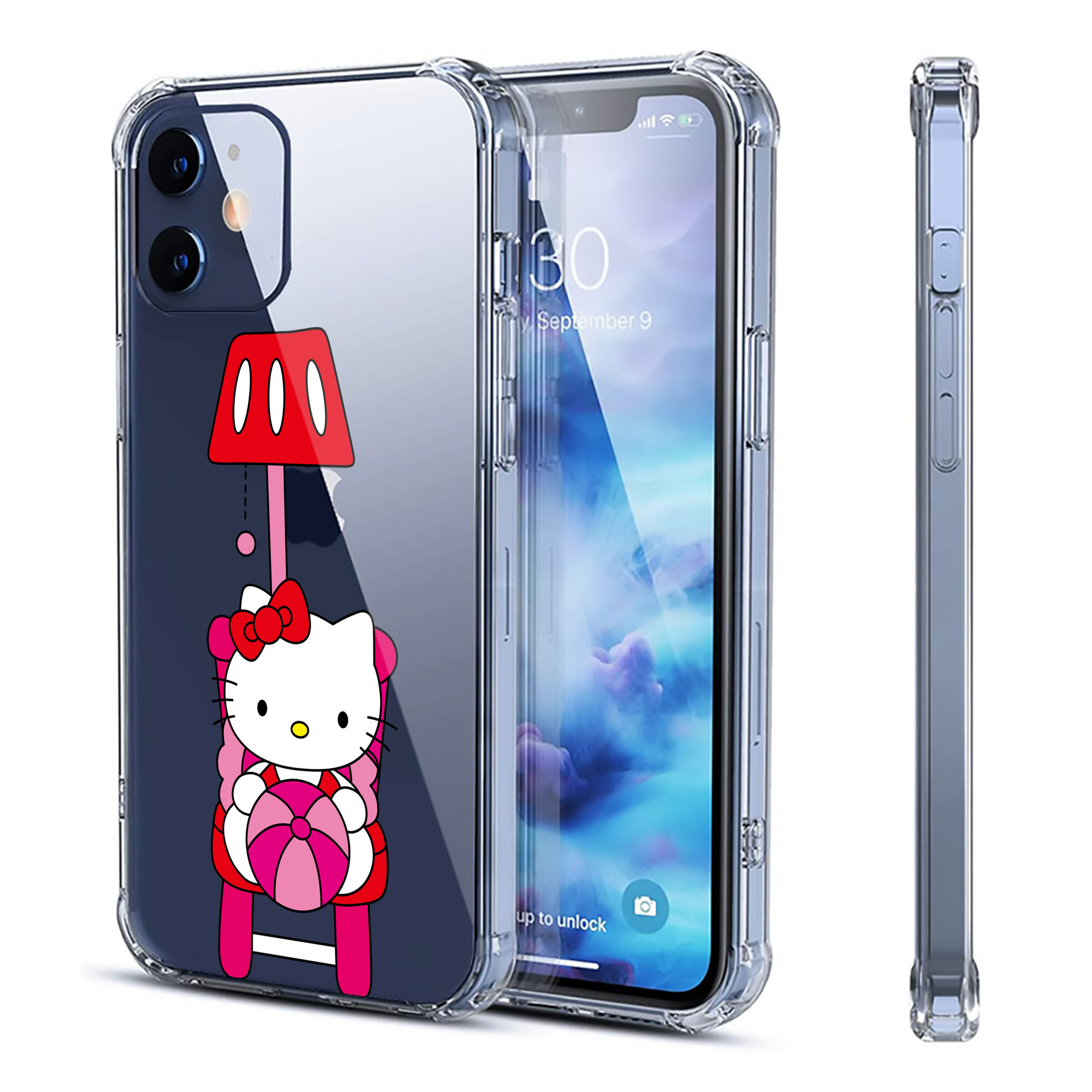 （画像用） Hello Kitty ハローキティ 【iPhone 12シリーズ対応】透明スマホケース（クリアソフトケース）